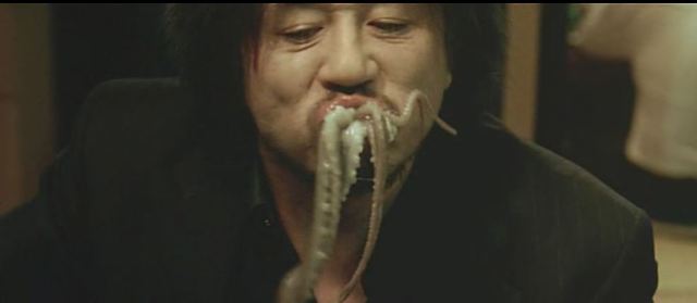 The famous live octopus scene in Oldboy.